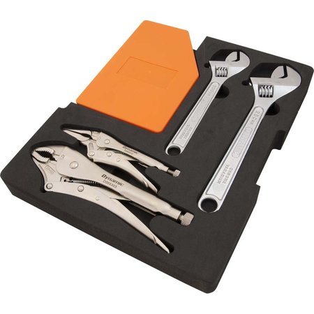 DYNAMIC 6Pcs Hex Key, Locking Pliers & Adjstbl Wrench Set W/ Foam Tool Orgnzr D105104